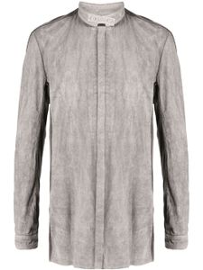 Boris Bidjan Saberi chemise en coton à col montant - Gris