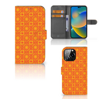 iPhone 14 Pro Max Telefoon Hoesje Batik Oranje - thumbnail