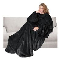 Giny Fleece Plaid met Mouwen 150x200 cm Raven - thumbnail