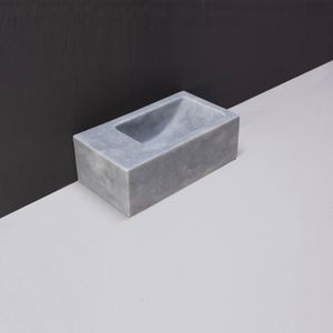 Fontein Forzalaqua Venetia XS Cloudy Marmer Gezoet 29X16X10 cm Met Kraangat Links