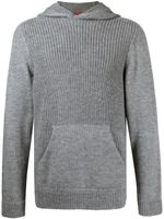 Isaia hoodie en maille nervurée - Gris