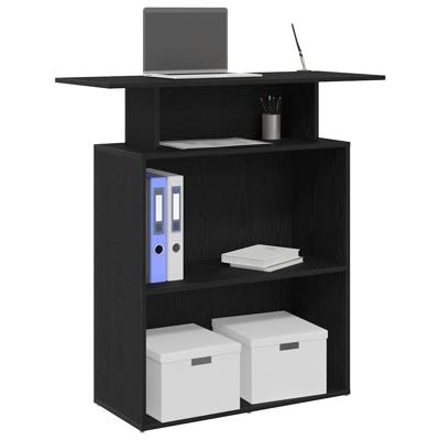 Receptiebalie 100x40x104 cm bewerkt hout zwart