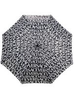 Versace parapluie à logo imprimé - Noir