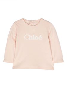 Chloé Kids t-shirt à logo embossé - Rose