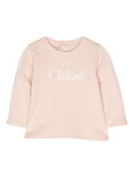 Chloé Kids t-shirt à logo embossé - Rose - thumbnail