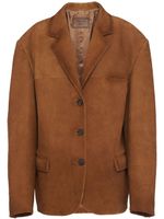 Prada blazer en daim à simple boutonnage - Marron