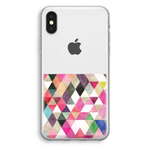 Gekleurde driehoekjes: iPhone X Transparant Hoesje