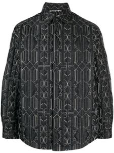 Palm Angels monogram-quilted shirt jacket - Gris