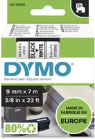 Dymo D1 tape 9 mm, zwart op wit - thumbnail