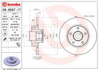 Remschijf BREMBO, Remschijftype: Massief, u.a. für Renault, Nissan, Opel, Vauxhall