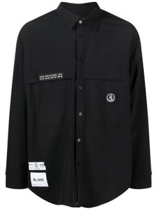 izzue chemise boutonnée à patch logo - Noir