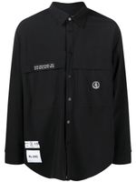 izzue chemise boutonnée à patch logo - Noir - thumbnail