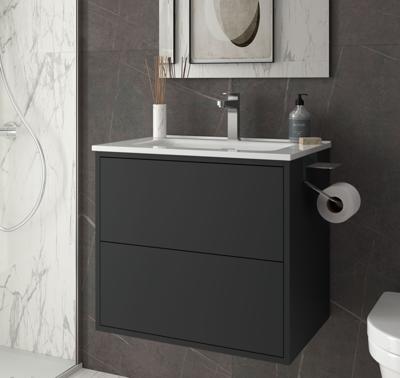 Muebles Ideal badmeubel 60cm met wastafel zwart mat Muebles Ideal badmeubel 60cm met wastafel zwart mat