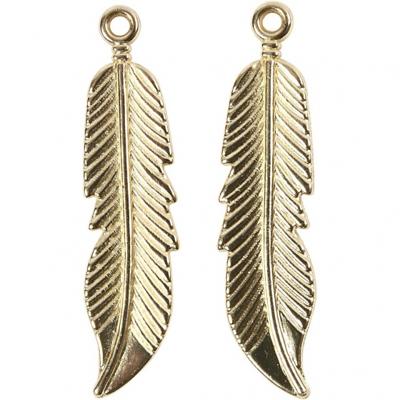 Creotime veertjes 10 x 45 mm 2 stuks goud Creotime veertjes 10 x 45 mm 2 stuks goud