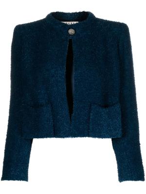 A.N.G.E.L.O. Vintage Cult 1980s bouclé cropped jack - Blauw A.N.G.E.L.O. Vintage Cult 1980s bouclé cropped jack - Blauw