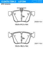 Remblokkenset, schijfrem ATE Ceramic ATE, u.a. für Seat, VW, Audi, Skoda, Cupra