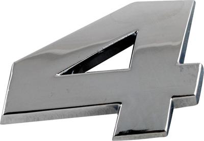 Sumex plakcijfer 4 chroom 25 x 15 mm per stuk