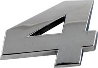 Sumex plakcijfer 4 chroom 25 x 15 mm per stuk