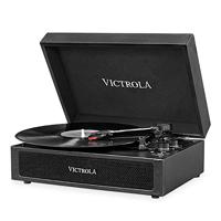 PREMIUM PLATINE VINYLE VALISE VINTAGE BLUETOOTH NOIR