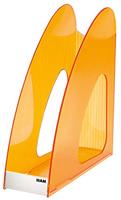 HAN 1611 tijdschriftencassette TWIN, DIN A4/C4, stabiel, modern, verpakking van 10 stuks doorschijnend oranje