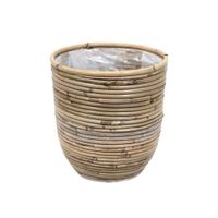 Van der Leeden rotan pot streep 20 cm naturel - thumbnail