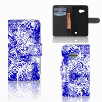 Telefoonhoesje met Naam Microsoft Lumia 550 Angel Skull Blauw