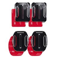 Mantona 3M zelfklevende bevestiging set van 4 (plat en gebogen, GoPro Session, geschikt voor GoPro Hero 2/3/3+/4)