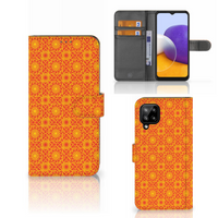 Samsung Galaxy A22 4G | M22 Telefoon Hoesje Batik Oranje - thumbnail