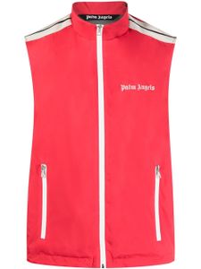 Palm Angels gilet zippé à logo imprimé - Rouge