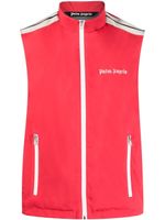 Palm Angels gilet zippé à logo imprimé - Rouge - thumbnail