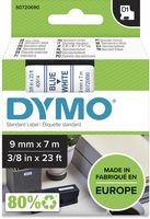 Dymo D1 tape 9 mm, blauw op wit - thumbnail