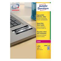 Avery-Zweckform L6009-100 Etiketten voor typeplaatjes 45.7 x 21.2 mm Polyester folie Zilver 4800 stuk(s) Permanent hechtend Laser (zwart/wit), Kopiëren - thumbnail