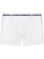 Dolce & Gabbana boxer nervuré à logo DG - Blanc