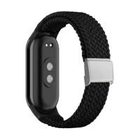 By Qubix - Braided nylon bandje - Zwart - Compatible met Xiaomi Smart Band 8 & 9 - Compatible Xiaomi bandje