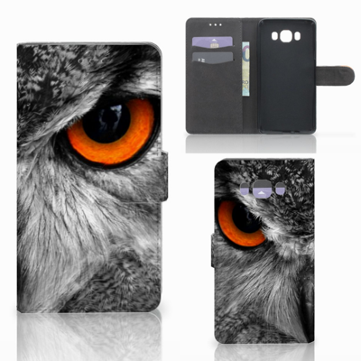 Samsung Galaxy J7 2016 Telefoonhoesje met Pasjes Uil Samsung Galaxy J7 2016 Telefoonhoesje met Pasjes Uil
