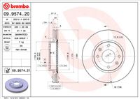 Remschijf BREMBO, Remschijftype: Binnen geventileerd, u.a. für Hyundai, KIA - thumbnail