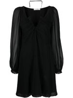 Dorothee Schumacher robe courte à manches transparents - Noir