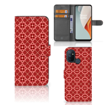 OnePlus Nord N100 Telefoon Hoesje Batik Rood OnePlus Nord N100 Telefoon Hoesje Batik Rood