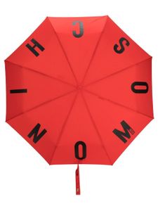 Moschino parapluie à logo imprimé - Rouge