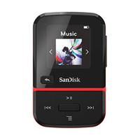 SanDisk Clip Sport Go MP3-Speler 16 GB (Superlichte En Duurzame, Ingebouwde Fm-Radio, Led-Scherm, Batterij Tot 18 Uur, 2 Jaar Garantie) Red
