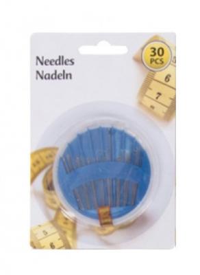 TOM naaldenset 14 cm zilver/blauw 30 stuks