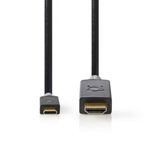 USB-Adapter | USB 3.2 Gen 1 | USB Type-C© Male | HDMI© Connector | 1.00 m | Rond | Verguld | PVC