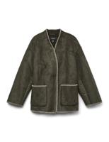 VERO MODA Dames VMLIVA Jacket korte jas, Peat/Detail: Oatmeal Detail, M, Peat/Detail: oatmeal detail, M