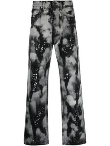 DARKPARK jean droit à motif tie-dye - Noir