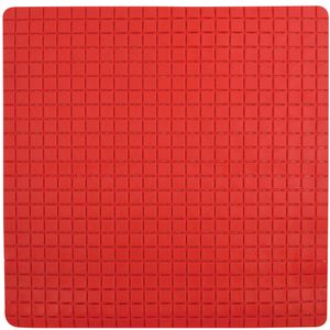 MSV Douche/bad anti-slip mat badkamer - rubber - rood - 54 x 54 cm   -