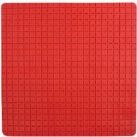 MSV Douche/bad anti-slip mat badkamer - rubber - rood - 54 x 54 cm   - - thumbnail