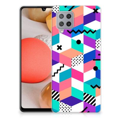Samsung Galaxy A42 TPU Hoesje Blokken Kleurrijk