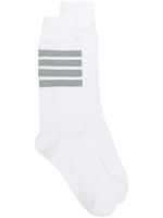 Thom Browne chaussettes à bandes contrastantes - Blanc