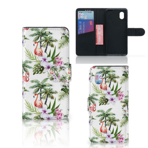 Alcatel 1B (2020) Telefoonhoesje met Pasjes Flamingo Palms