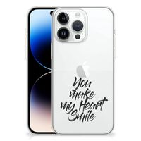 iPhone 14 Pro Max Siliconen hoesje met naam Heart Smile - thumbnail